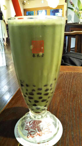 台湾カフェ 春水堂(代官山)タピオカ豆乳抹茶 氷なし201908.jpg